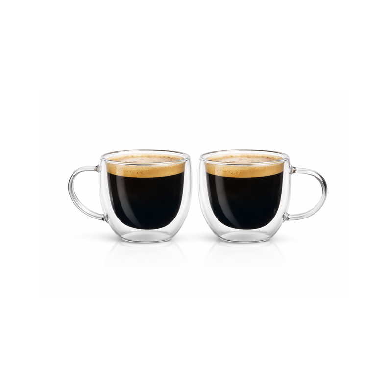 SET 2 TAZAS ESPRESSO DOBLE PARED BOROSILICATO 80ML Transparente