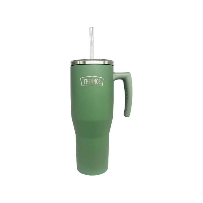 VASO TERMICO ACERO INOXIDABLE 850ML VERDE CON BOMBILLA