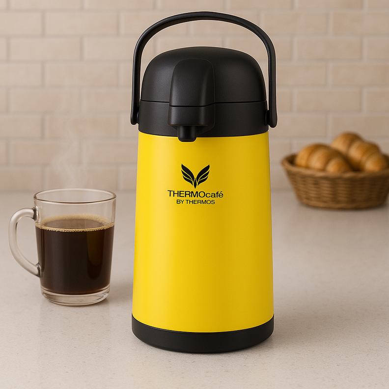 TERMO SIFÓN ACERO INOXIDABLE DE VIDRIO 1,5 LT AMARILLO