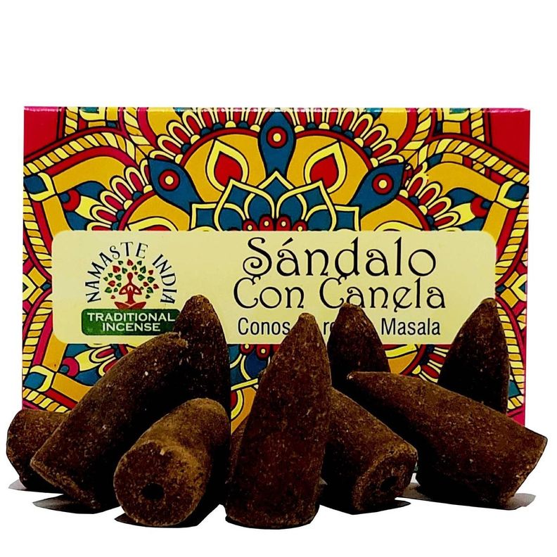 Conos de Incienso Cascada Sándalo Canela - Namaste-0