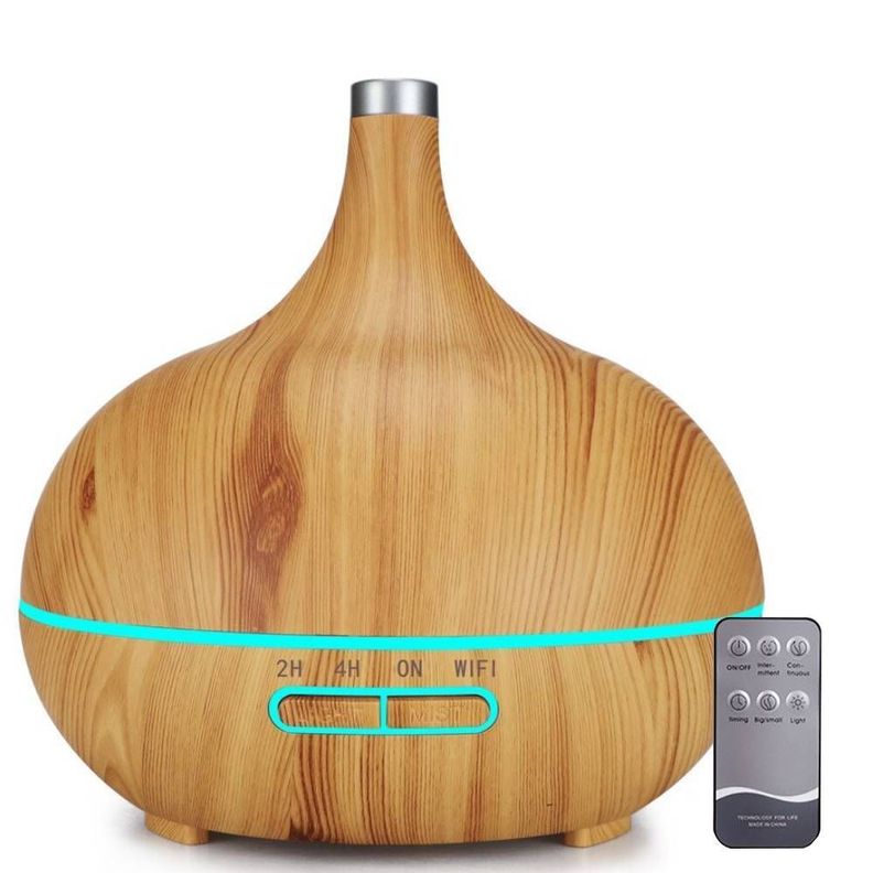 Humidificador Difusor 400ml Control Remoto Color Madera-0