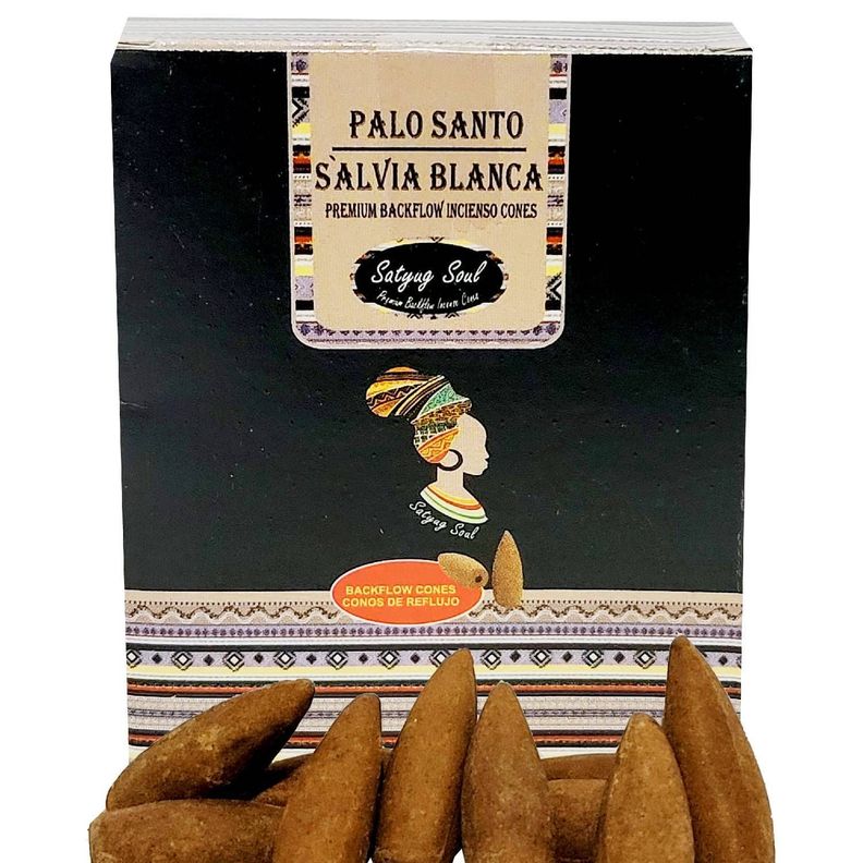 Conos de Incienso Cascada Palo Santo Salvia Blanca - Satyug Soul-0