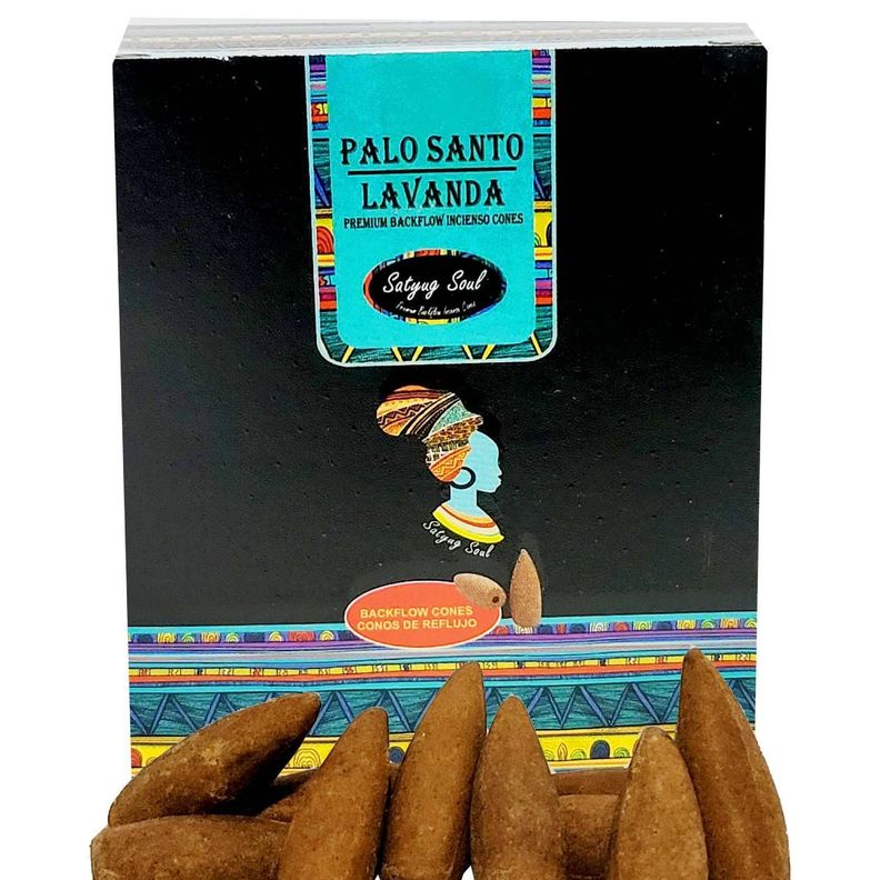 Conos de Incienso Cascada Palo Santo Lavanda - Satyug Soul-0
