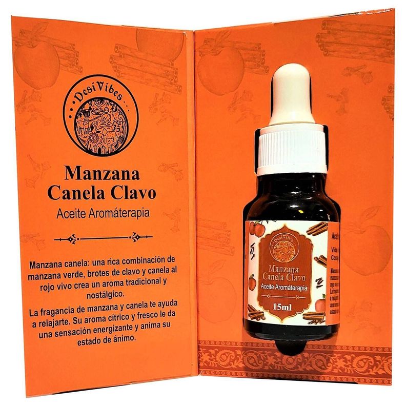 Aceite Aromaterapia Manzana Canela Clavo - Desi Vibes-0