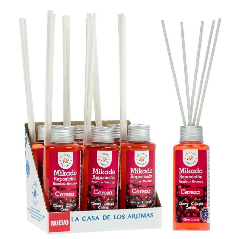 Pack 6 Ambientador Mikado Cereza 100ml - La Casa de los Aromas-0