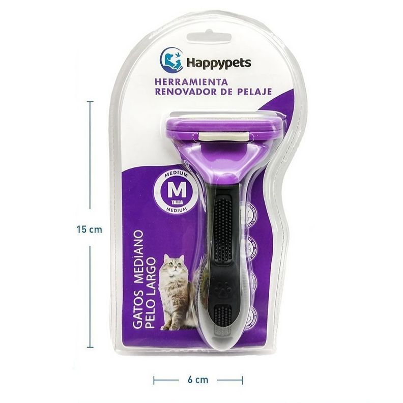 Cepillo Elimina Pelo para Gatos Talla M Pelo Largo-2