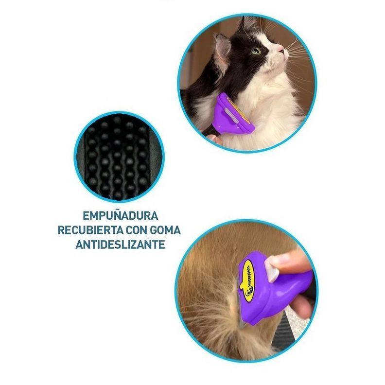Cepillo Elimina Pelo para Gatos Talla M Pelo Largo-3