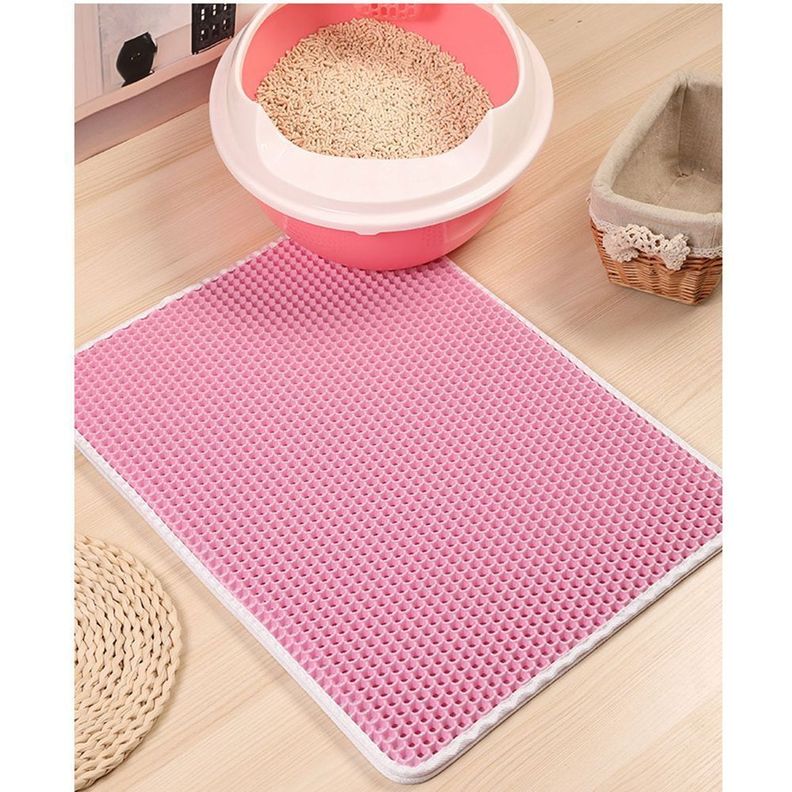 Alfombra Impermeable Salida Arenero Gato 45x65cm - Rosado-3