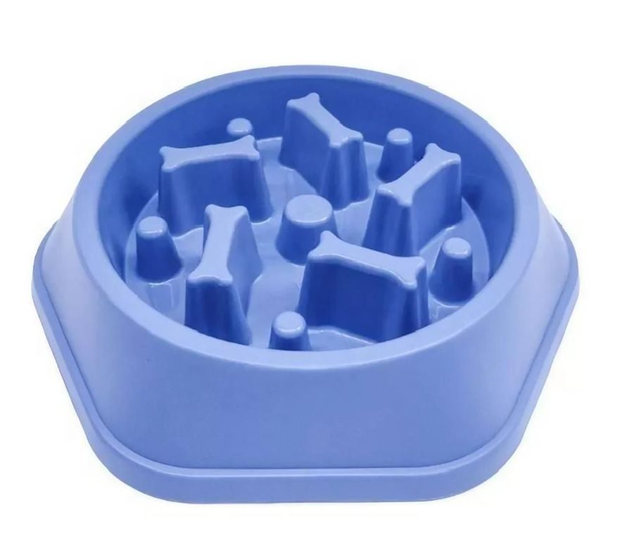 Plato de Comida Para mascotas Ansiosas Azul 22cm-0