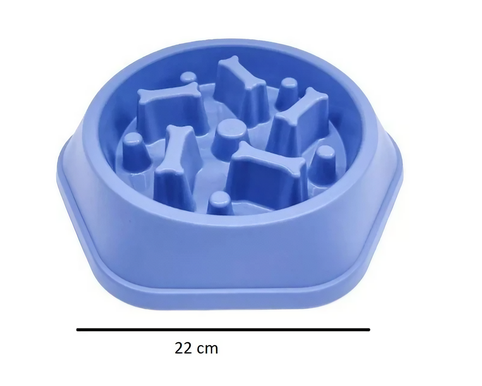 Plato de Comida Para mascotas Ansiosas Azul 22cm-1