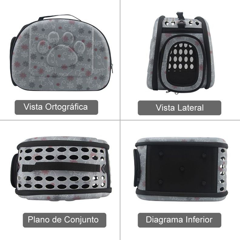 Bolso Transportador Ligero Para Gatos - L Gris-2