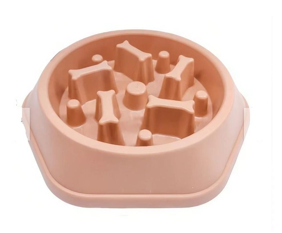 Plato de Comida Para mascotas Ansiosas Rosado 22cm-0