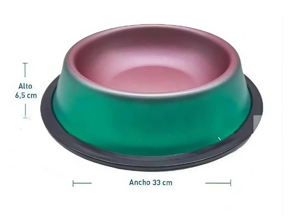 Plato Para Comida Perro Grande Aluminio 33cm-1