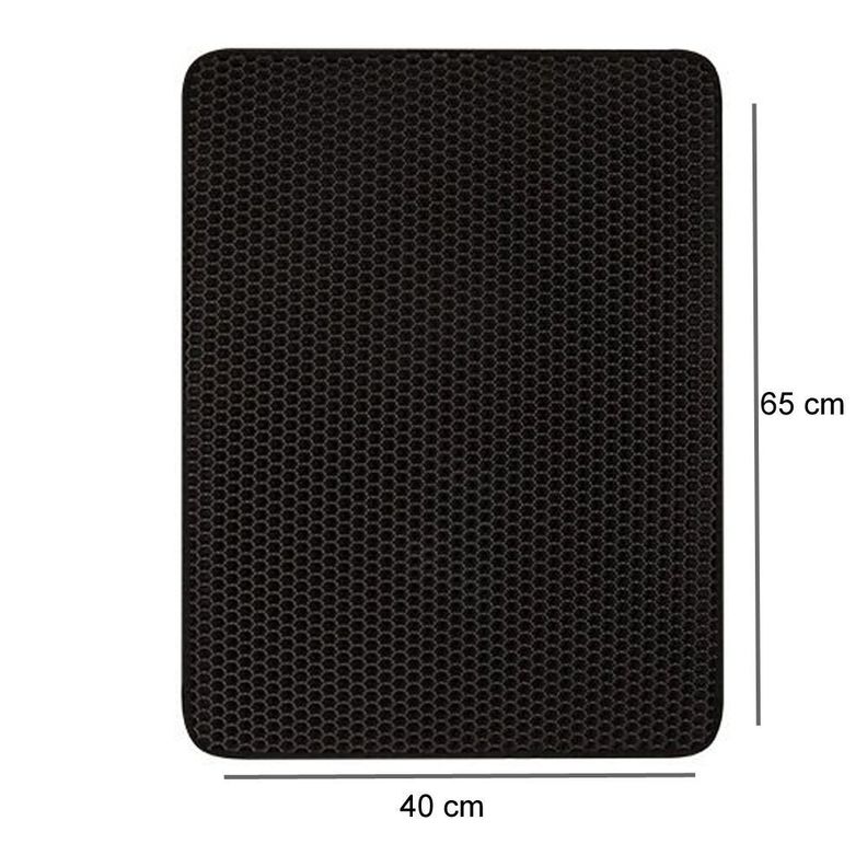 Alfombra Impermeable Salida Arenero Gato 45x65cm - Negro-3