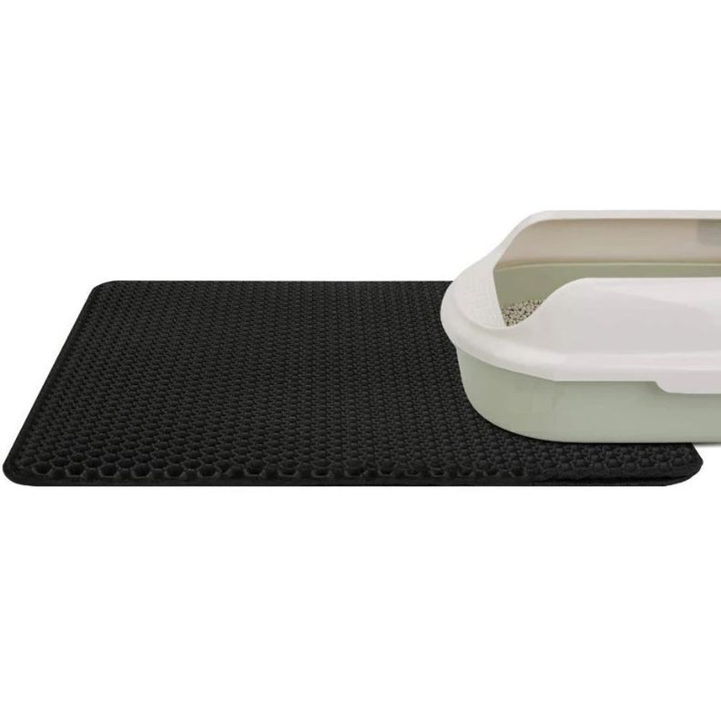 Alfombra Impermeable Salida Arenero Gato 45x65cm - Negro-2