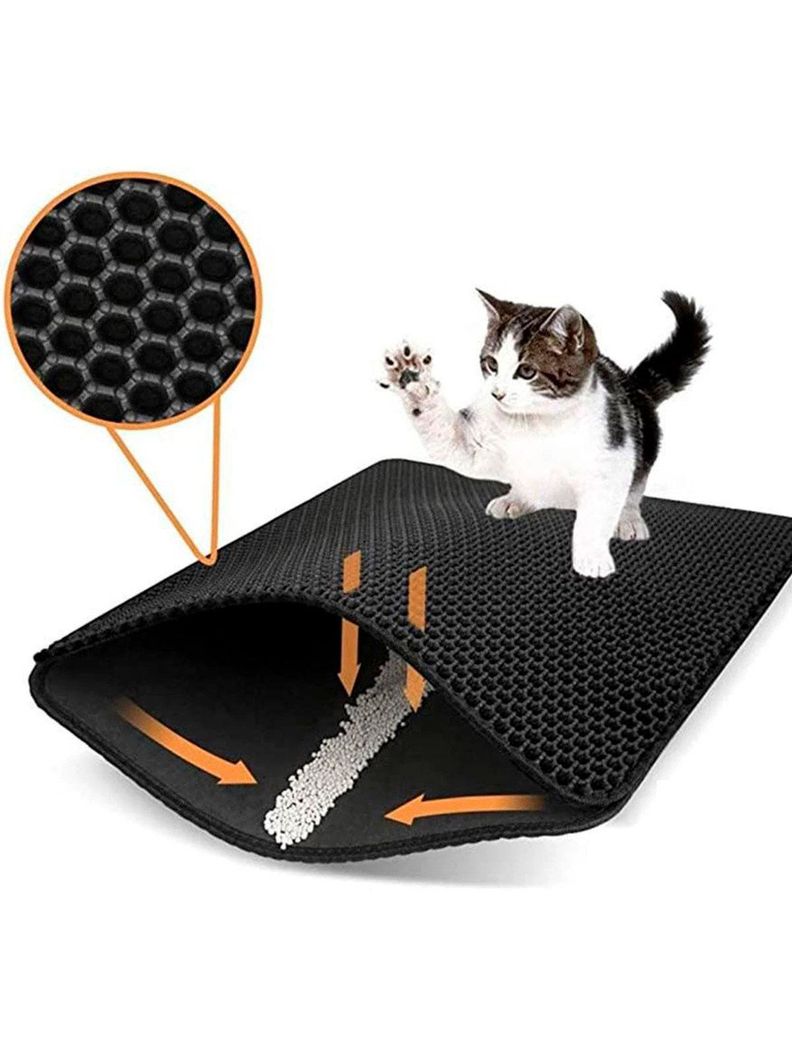 Alfombra Impermeable Salida Arenero Gato 45x65cm - Negro-0