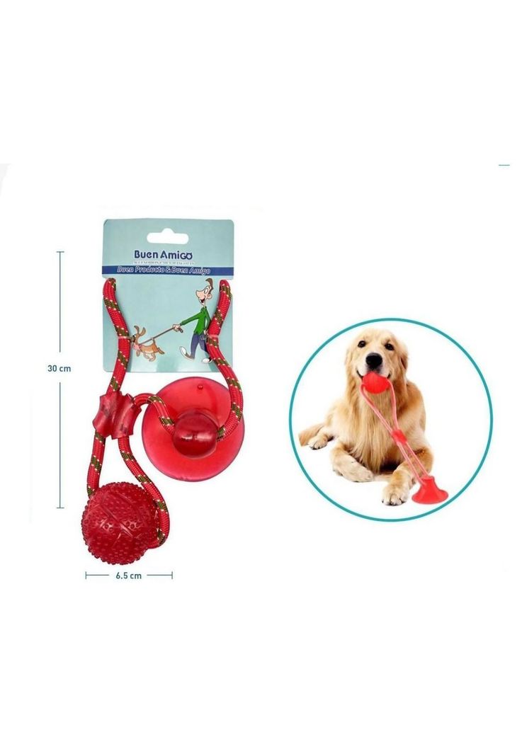 Juguete Interactivo Para Perro Con Cuerda Fija Y Pelota-1