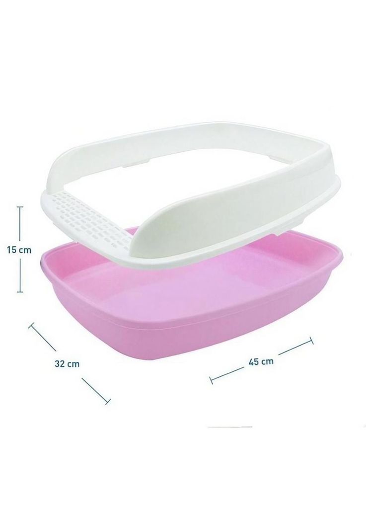 Arenero Baño para Gato Rosado 45x32-1