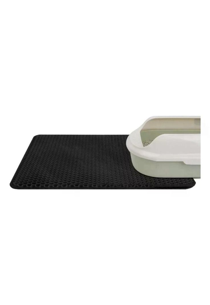 Alfombra Impermeable Salida Arenero Gato 45x60cm - Negro-1