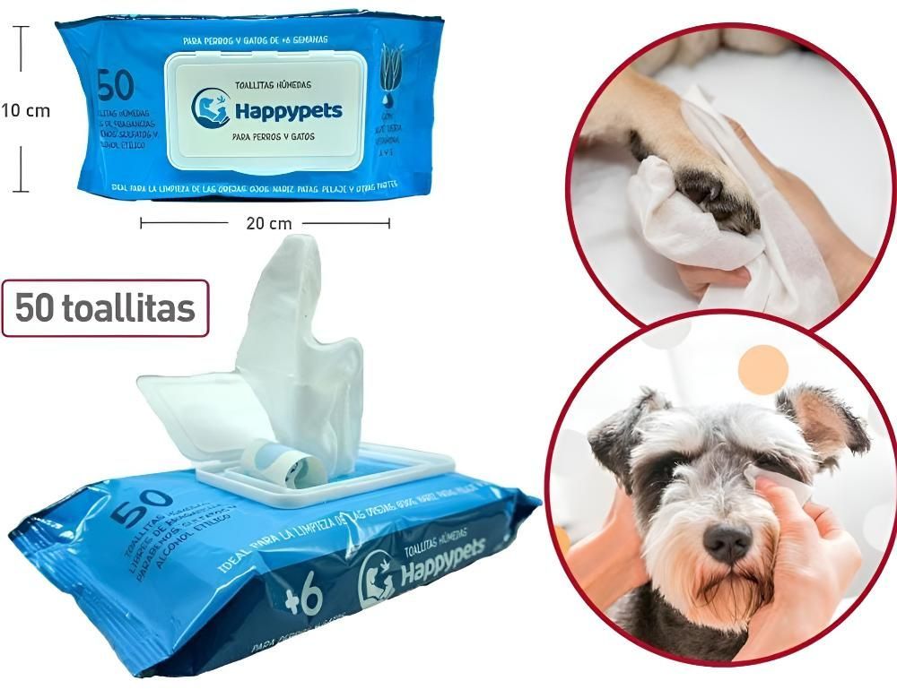 Toallitas Humedas Para Gato/perro Con Vitamina A Y E 50-1