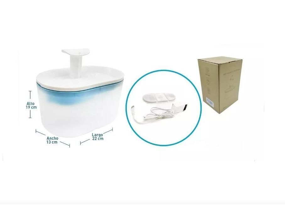 Fuente Para Gato Perro Bebedero Electrico con filtro 2 Lt-2