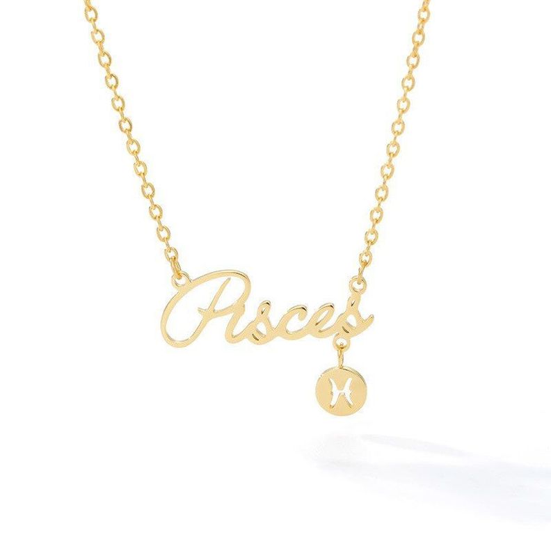 Collar Horoscopo Constelacion Signo PISCES Zodiacal Full Tendencia-0