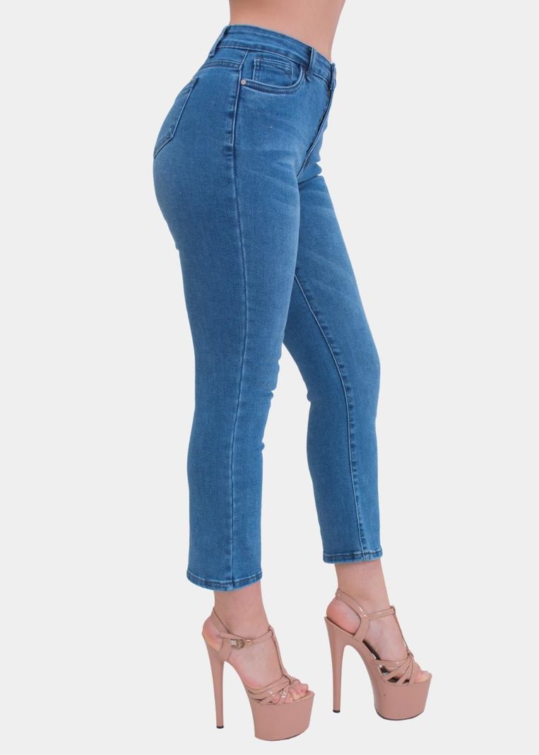 Jeans Cropped Flare Azul Elasticado Push Up-2
