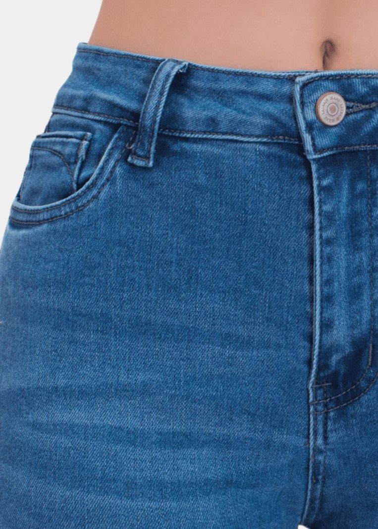 Jeans Cropped Flare Azul Elasticado Push Up-4
