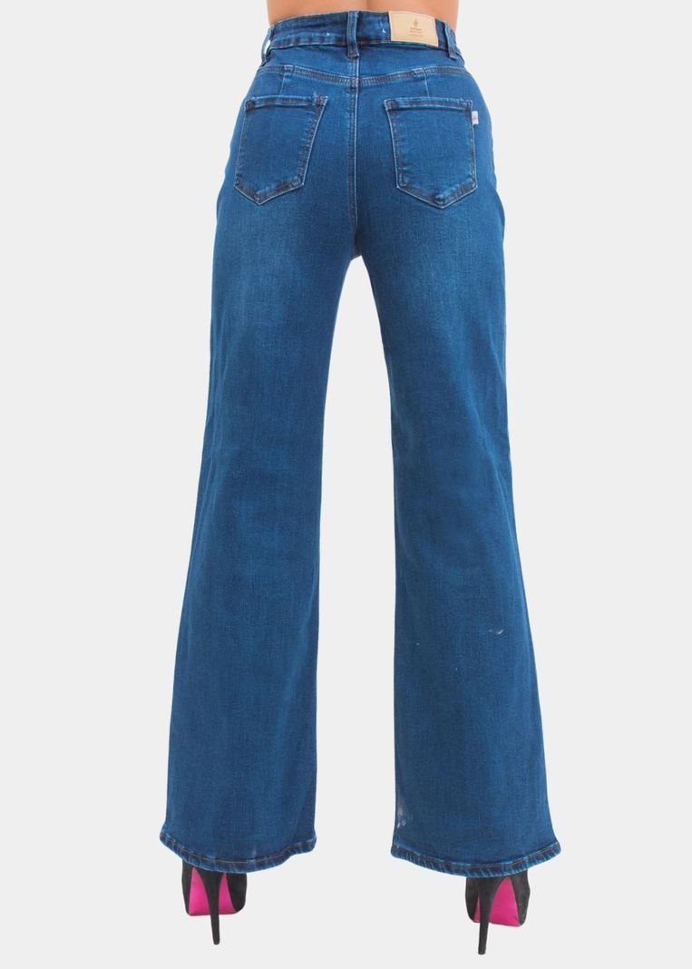 Jeans Wide Leg Azul Distressed Elasticado-2