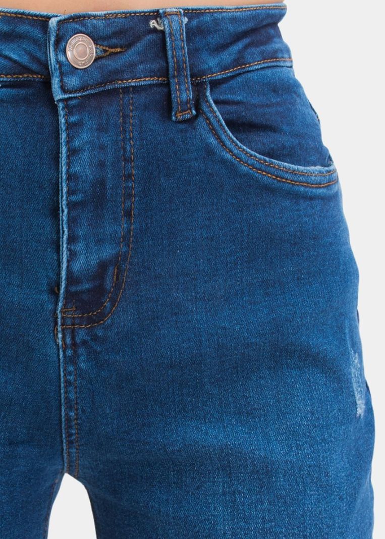 Jeans Wide Leg Azul Distressed Elasticado-3