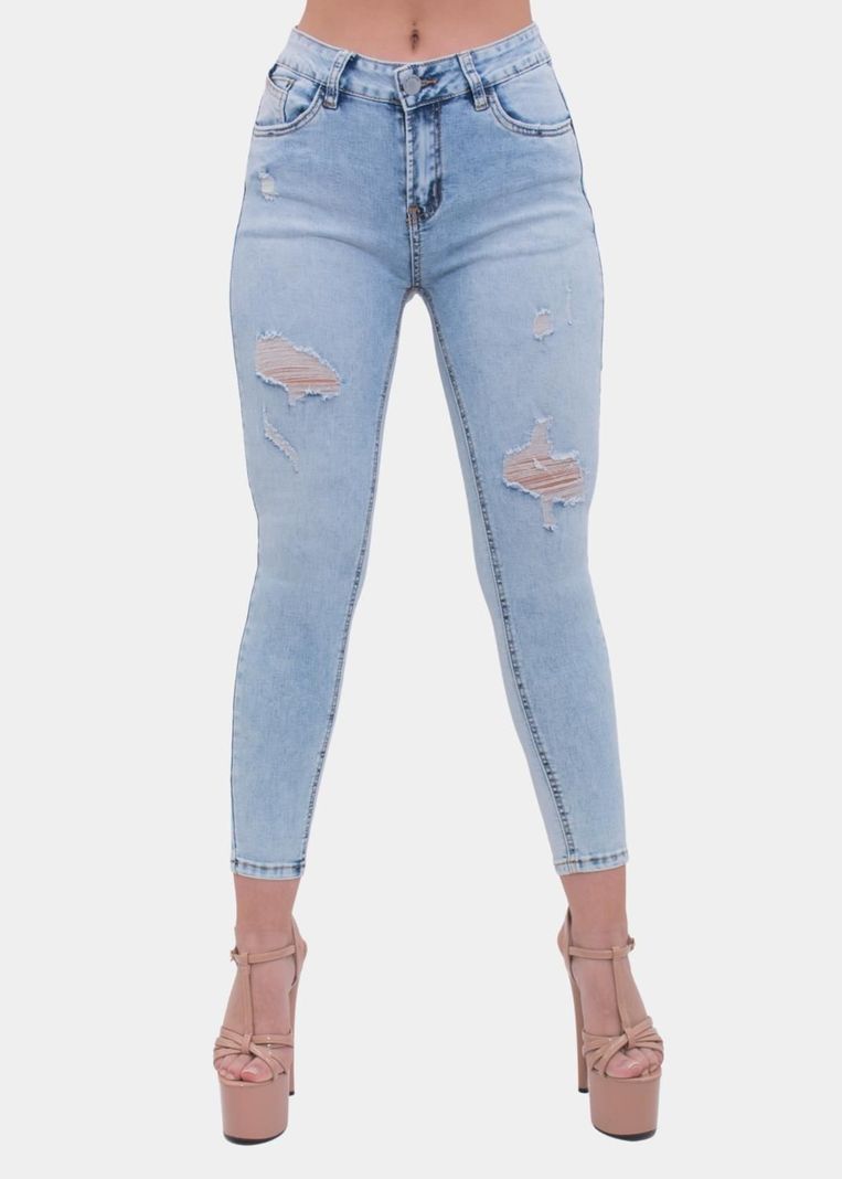 Jeans Skinny Distressed Prelavado Elasticado-0