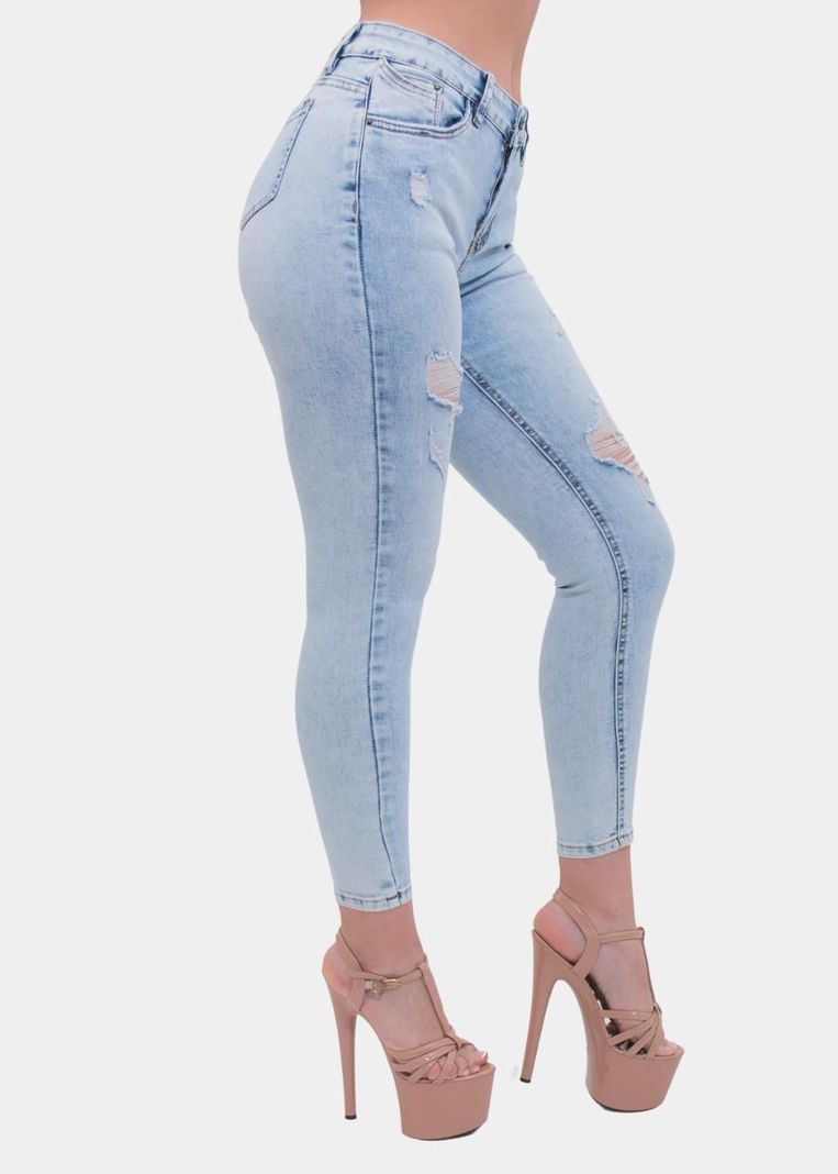 Jeans Skinny Distressed Prelavado Elasticado-1