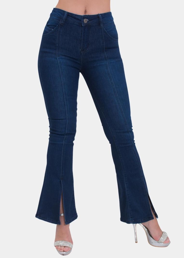 Jeans Flare Elasticado Azul Oscuro-0