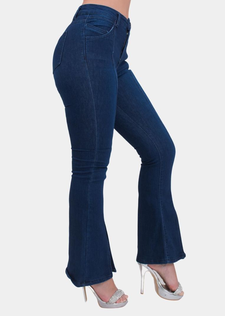 Jeans Flare Elasticado Azul Oscuro-1