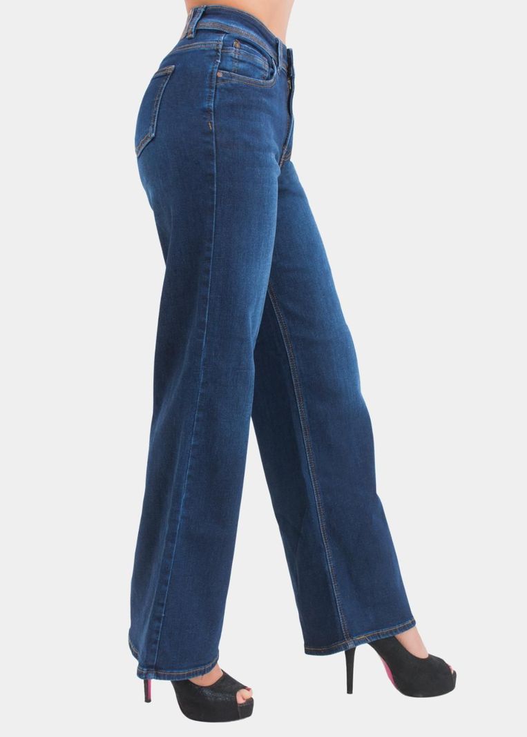 Jeans Wide Leg Azul Marino Elasticado-1