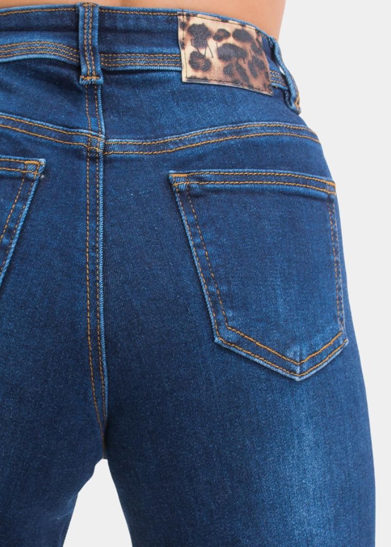 Jeans Wide Leg Azul Marino Elasticado-4