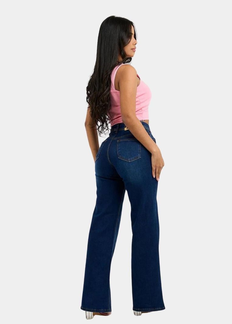 Jeans Wide Leg Azul Marino Elasticado-6