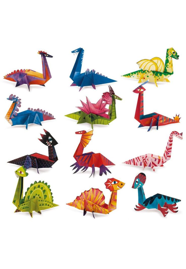 Origami Fácil 12 Dinosaurios Ludattica-1