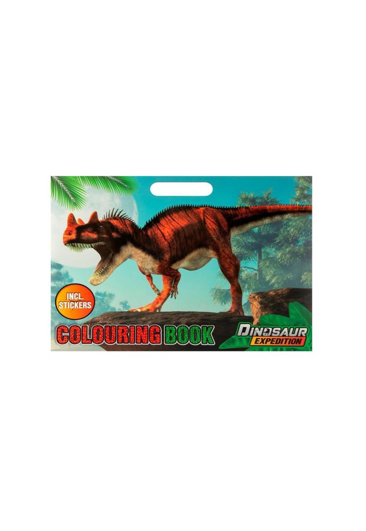 Libro para Pintar Dinosaurios con Stickers Dinosaur Expedition Celeste 3 Anos