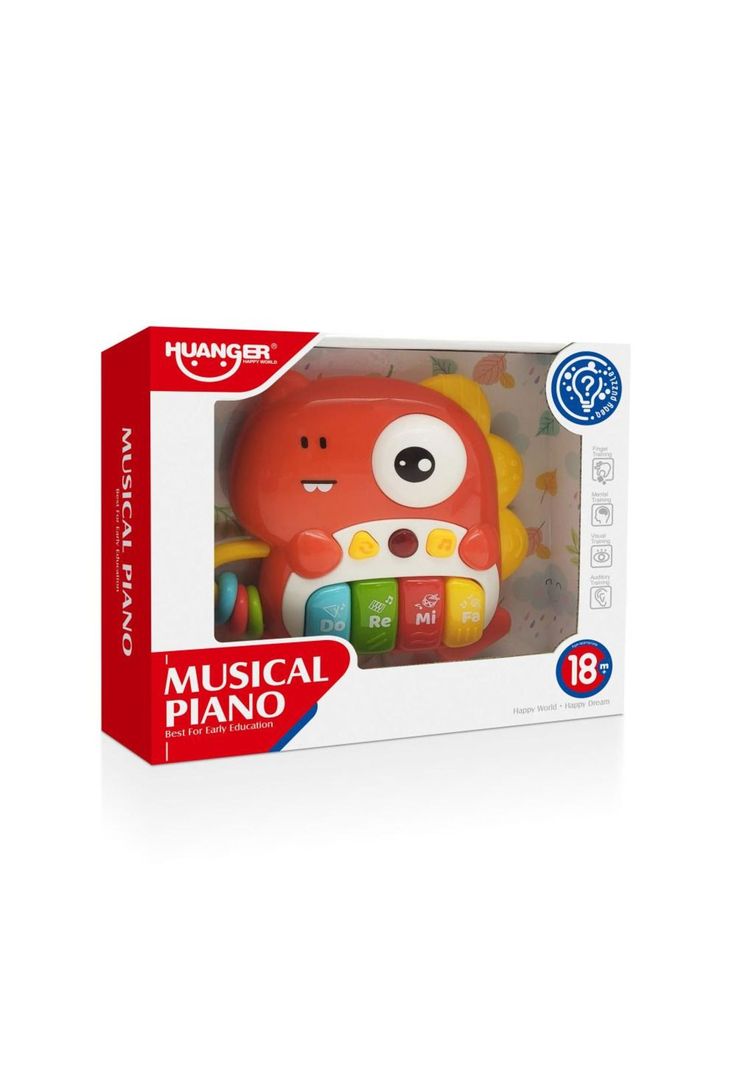 Piano Musical Dinosaurio Rojo - Huanger