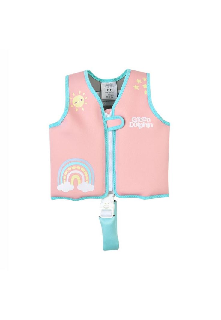 Chaleco Flotador Infantil Palorosa Grande 19 a 30 kg Green Dolphin Rosado