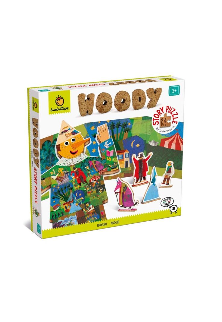 Puzzle de Madera Historia Pinocho 24 Piezas Ludattica-0