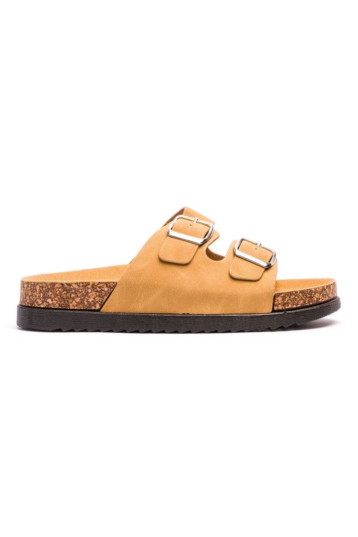 Sandalia Mujer Camel Arlequin Chancleta-0