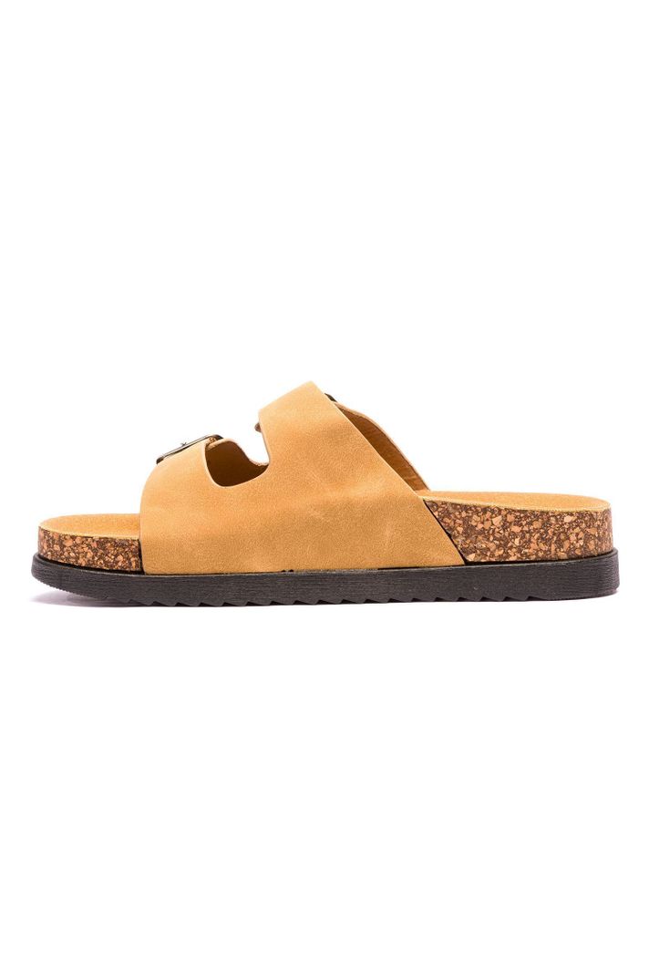 Sandalia Mujer Camel Arlequin Chancleta-1