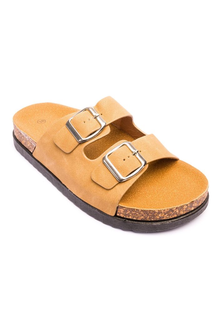 Sandalia Mujer Camel Arlequin Chancleta-2