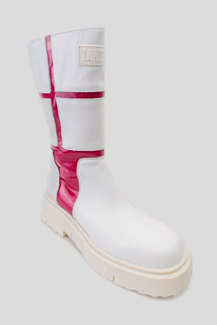 Bota Cuero Rea Blanco Fucsia Landazuri-2