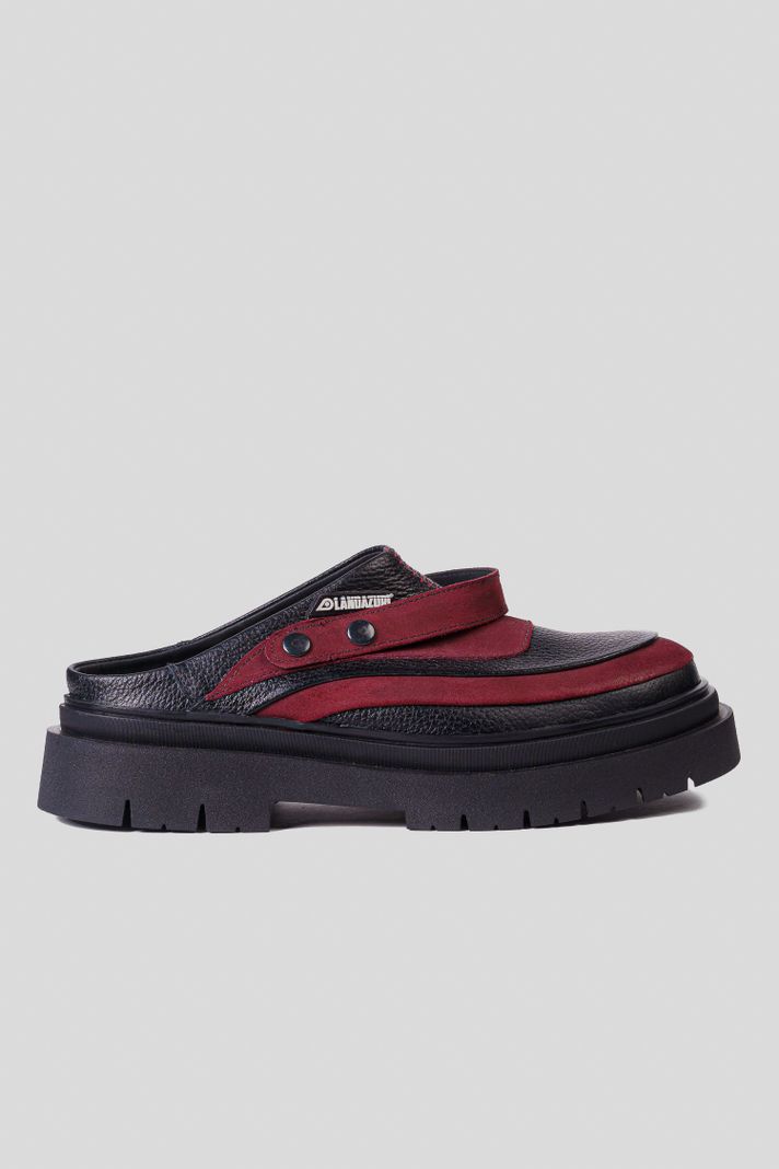 Zapato Cuero Mule Adriático Rojo Negro Landazuri-0