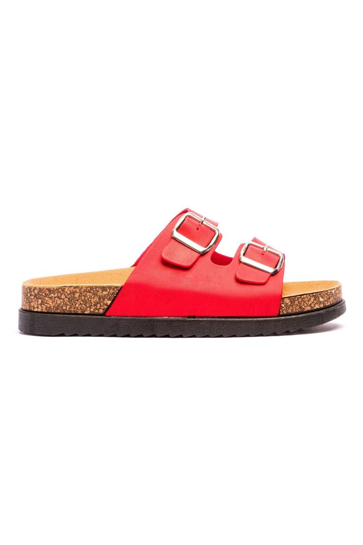 Sandalia Mujer Rojo Arlequin Chancleta-0
