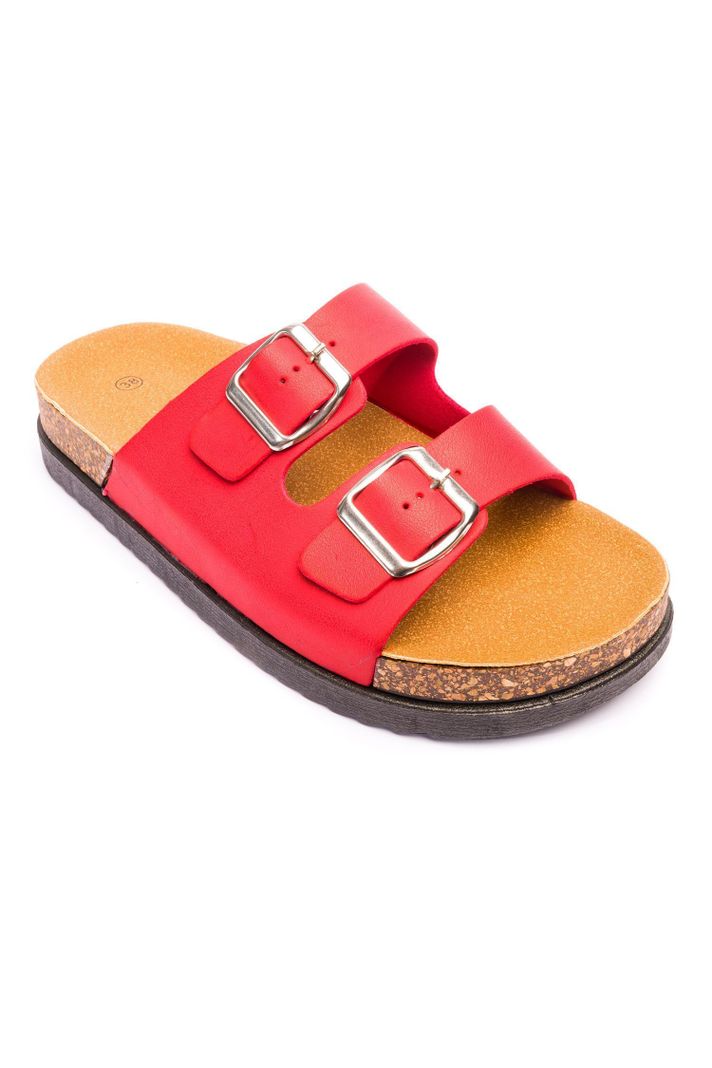 Sandalia Mujer Rojo Arlequin Chancleta-2