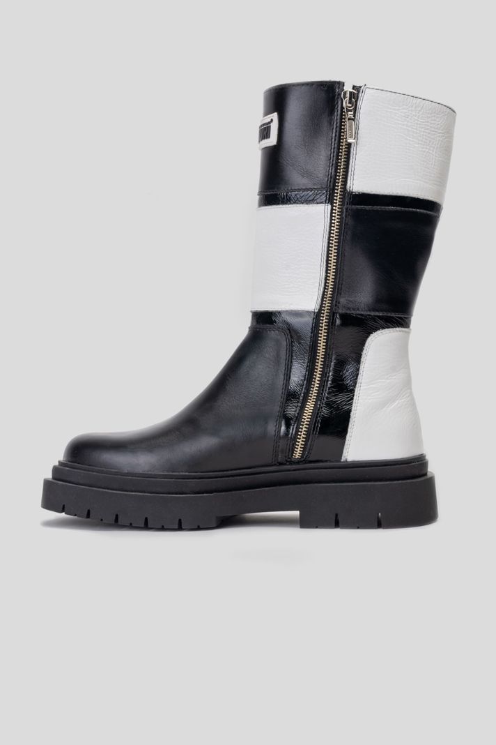 Bota Cuero Reah Blanco Negro Landazuri-1